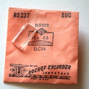 Verre montre SUC RS 237 - ELGIN - 15,6x8,5 [NOS] (Watch crystal)