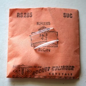 Verre montre SUC RS 285 - ELGIN - 16,3x9,2 [NOS] (Watch crystal)