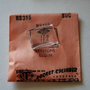 Verre montre SUC RS 315 - KEYSTONE ELGIN - 17x12,6 [NOS] (Watch crystal)
