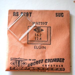 Verre montre SUC RS 279T - ELGIN - 16,2x12,4 [NOS] (Watch crystal)