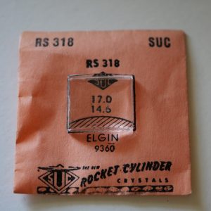 Verre montre SUC RS 318 - ELGIN 9360 - 17x14,6 [NOS] (Watch crystal)