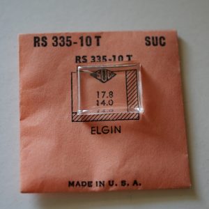 Verre montre SUC RS 335-10T - ELGIN - 17,8x14 [NOS] (Watch crystal)
