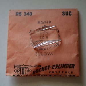 Verre montre SUC RS 340 - LIBERTY - BULOVA - 17,7x10,8 [NOS] (Watch crystal)