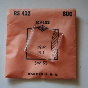 Verre montre SUC RS 432 - SWISS - 19,4x19,1 [NOS] (Watch crystal)