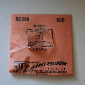 Verre montre SUC RS 390 - BULOVA - 18,5x12,7 [NOS] (Watch crystal)