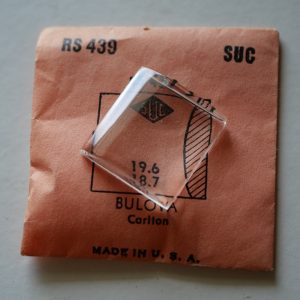 Verre montre SUC RS 439 - BULOVA Carlton - 19,6x18,7 [NOS] (Watch crystal)