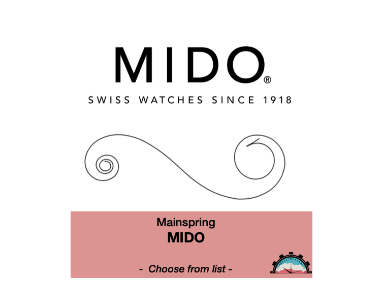 Ressort Barillet de Montre MIDO - CHOOSE FROM LIST - VIMETAL (Mainspring)