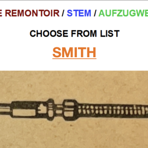 N°401 Tige de remontoir Smith - Menu déroulant [NOS] Winding Stem