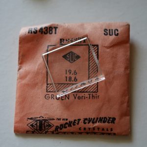 Verre montre SUC RS 438T - GRUEN Veri-Thin - 19,6x18,6 [NOS] (Watch crystal)