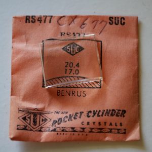 Verre montre SUC RS 477 - BENRUS - 20,4x17 [NOS] (Watch crystal)