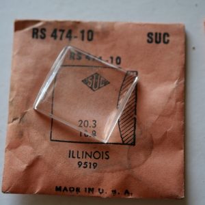 Verre montre SUC RS 474-10 - ILLINOIS 9519 - 20,3x18,8 [NOS] (Watch crystal)