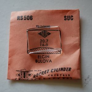 Verre montre SUC RS 506 - ELGIN BULOVA - 20,7x16 [NOS] (Watch crystal)