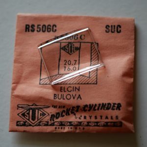 Verre montre SUC RS 506C - ELGIN BULOVA - 20,7x16 [NOS] (Watch crystal)