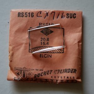 Verre montre SUC RS 516 - ELGIN - 20,8x15,4 [NOS] (Watch crystal)