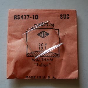 Verre montre SUC RS 477-10 - WALTHAM "Fulton" - 20,4x18,3 [NOS] (Watch crystal)