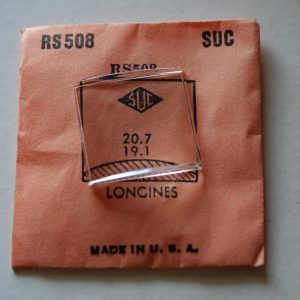 Verre montre SUC RS 508 - LONGINES - 20,7x19,1 [NOS] (Watch crystal)