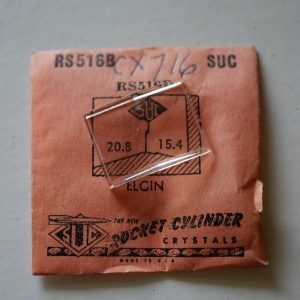 Verre montre SUC RS 516B - ELGIN - 20,8x15,4 [NOS] (Watch crystal)