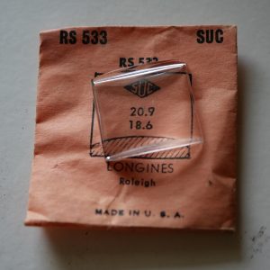Verre montre SUC RS 533 - LONGINES Raleigh - 20,9x18,6 [NOS] (Watch crystal)