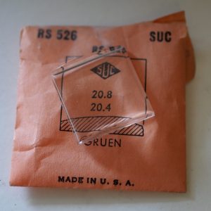 Verre montre SUC RS 526 - GRUEN - 20,8x20,4 [NOS] (Watch crystal)