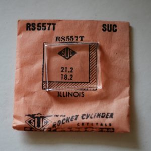 Verre montre SUC RS 557T - ILLINOIS - 21,2x18,2 [NOS] (Watch crystal)
