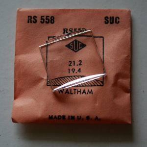 Verre montre SUC RS 558 - WALTHAM - 21,2x19,4 [NOS] (Watch crystal)