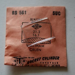 Verre montre SUC RS 561 - WALTHAM GRUEN - 21,3x16,1 [NOS] (Watch crystal)