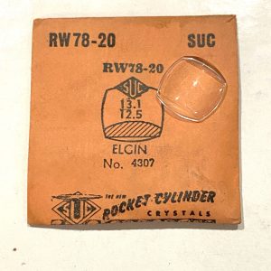 Verre montre SUC RW 78-20 - ELGIN No. 4302 - 13,1x12,5 [NOS] (Watch crystal)