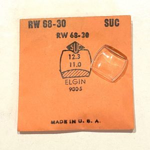 Verre montre SUC RW 68-30 - ELGIN 9305 - 12,3x11 [NOS] (Watch crystal)