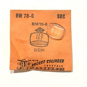 Verre montre SUC RW 78-6 - ELGIN - 13,2x10,7 [NOS] (Watch crystal)
