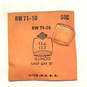 Verre montre RW 71-10 - ILLINOIS Lady Gay "B" - 12,6x12,3 [NOS] (Watch crystal)