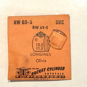 Verre montre SUC RW 69-5 - LONGINES Olivia - 12,3x11,3 [NOS] (Watch crystal)