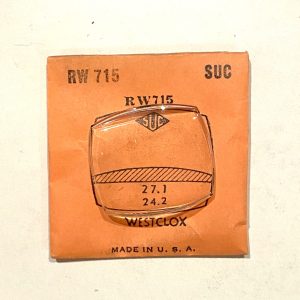 Verre montre SUC RW 715 - WESTCLOX - 27,1x24,2 [NOS] (Watch crystal)