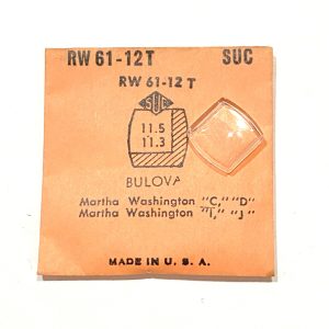 Verre montre SUC RW 61-12T - BULOVA 11,5x11,3[NOS] (Watch crystal)