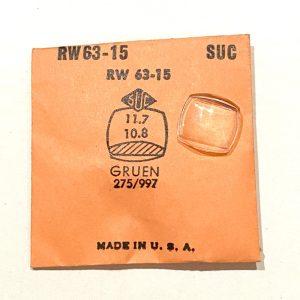 Verre montre SUC RW 63-15 - GRUEN 275/997 - 11,7x10,8 [NOS] (Watch crystal)
