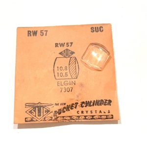 Verre montre SUC RW 57 - ELGIN 7307 - 10,8x10,5 [NOS] (Watch crystal)