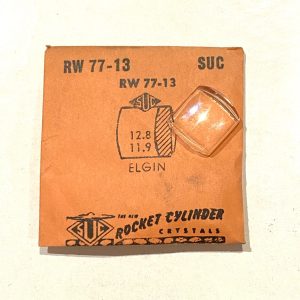 Verre montre SUC RW 77-13 - ELGIN - 12,8x11,9 [NOS] (Watch crystal)