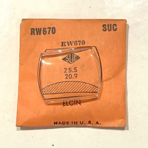 Verre montre SUC RW 670 - ELGIN - 25,5x20,9 [NOS] (Watch crystal)
