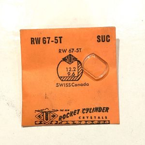 Verre montre SUC RW 67-5T - SWISS Canada - 12,2x9,6 [NOS] (Watch crystal)