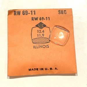 Verre montre SUC RW 69-11 - ILLINOIS - 12,4x11,9 [NOS] (Watch crystal)