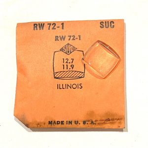 Verre montre SUC RW 72-1 - ILLINOIS - 12,7x11,9 [NOS] (Watch crystal)