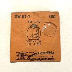 Verre montre SUC RW 67-7 - WITTNAUER 651 2269P - 12,2x11,4 [NOS] (Watch crystal)