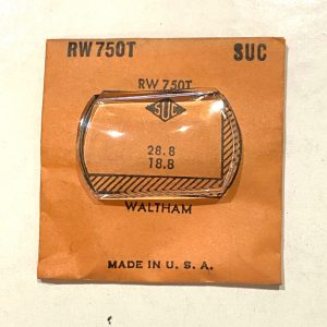 Verre montre SUC RW 750T - WALTHAM - 28,8x18,8 [NOS] (Watch crystal)