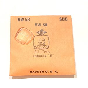 Verre montre SUC RW 58 - BULOVA Lapetite "E" - 11,2x10,6 [NOS] (Watch crystal)