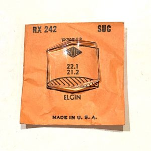 Verre montre SUC RX 242 - ELGIN - 22,1x21,2 [NOS] (Watch crystal)