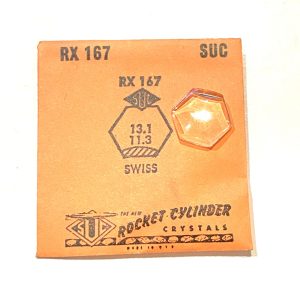 Verre montre SUC RX 167 - SWISS - 13,1x11,3 [NOS] (Watch crystal)
