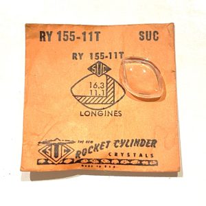 Verre montre SUC RY 155-11T - LONGINES - 16,3x11,1 [NOS] (Watch crystal)