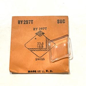 Verre montre SUC RY 297T - SWISS - 23,5x18,8 [NOS] (Watch crystal)