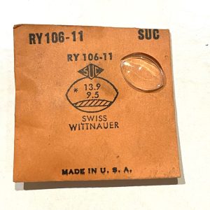 Verre montre SUC RY 106-11 - SWISS WITTNAUER - 13,9x9,5 [NOS] (Watch crystal)