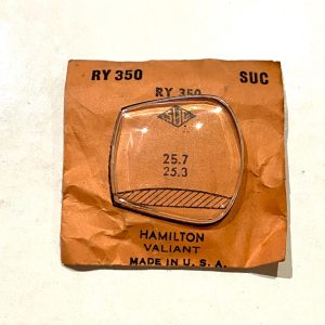 Verre montre SUC RY 350 - HAMILTON VALIANT - 25,7x25,3 [NOS] (Watch crystal)