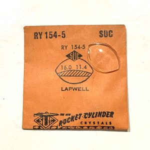 Verre montre SUC RY 154-5 - LAPWELL - 16x11,4 [NOS] (Watch crystal)